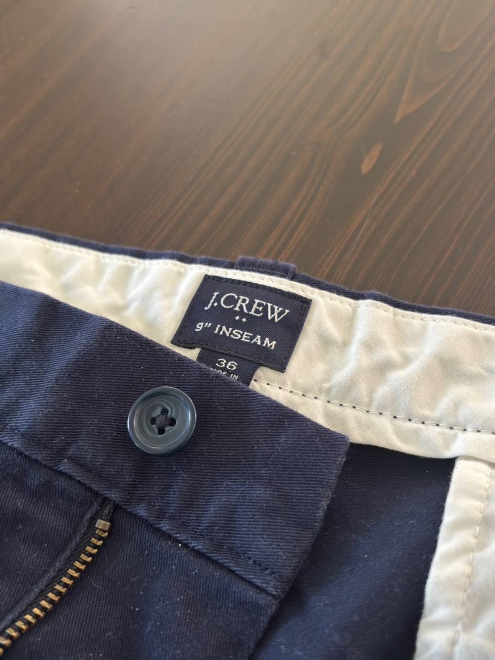 2 Pack J. Crew Cotton Chino Shorts - Navy and White - Picture 3 of 6